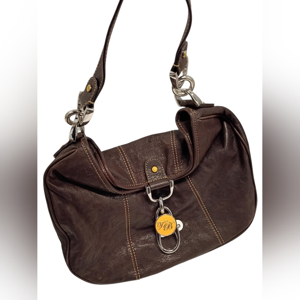 NWT Ted Baker Dog Clip Chocolate Leatjer Shoulder Bag